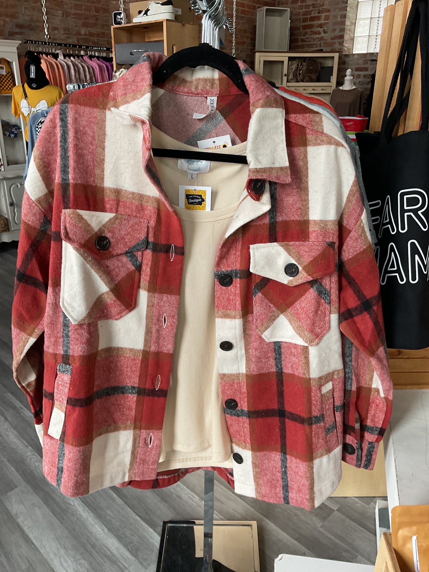 Lily Shacket in Rust