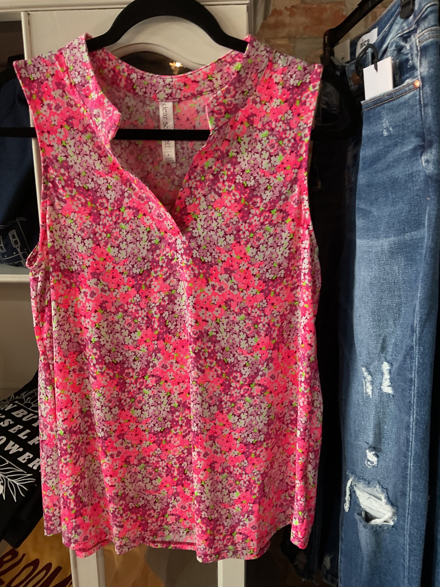 Dear Scarlett Pink Floral Lizzy Sleeveless