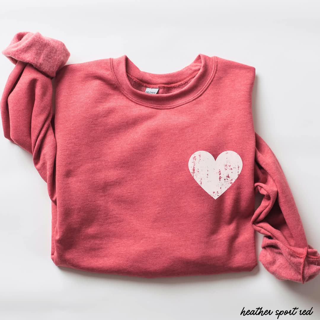 Pocket Heart Crewneck - Red