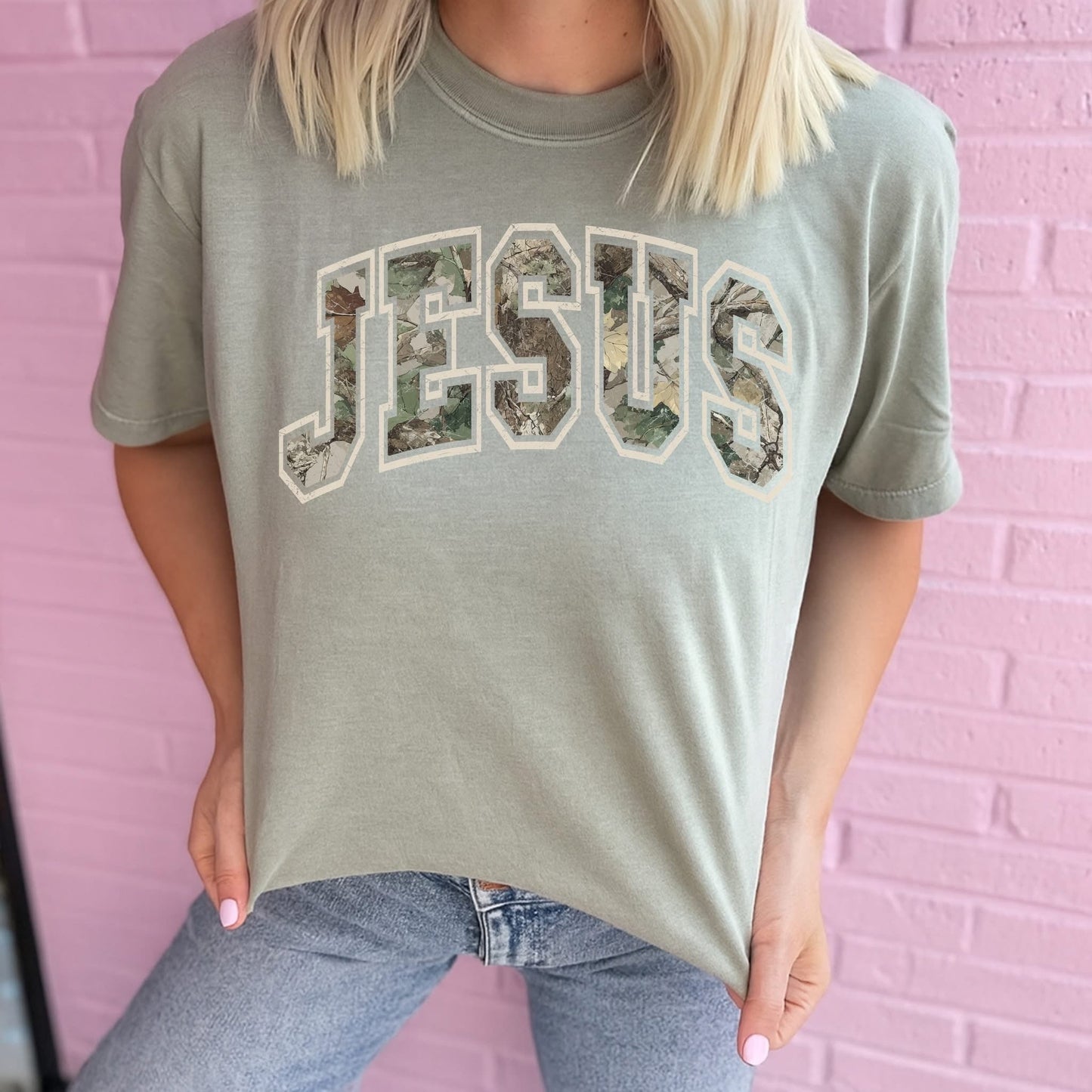 Camo Jesus Graphic Tee