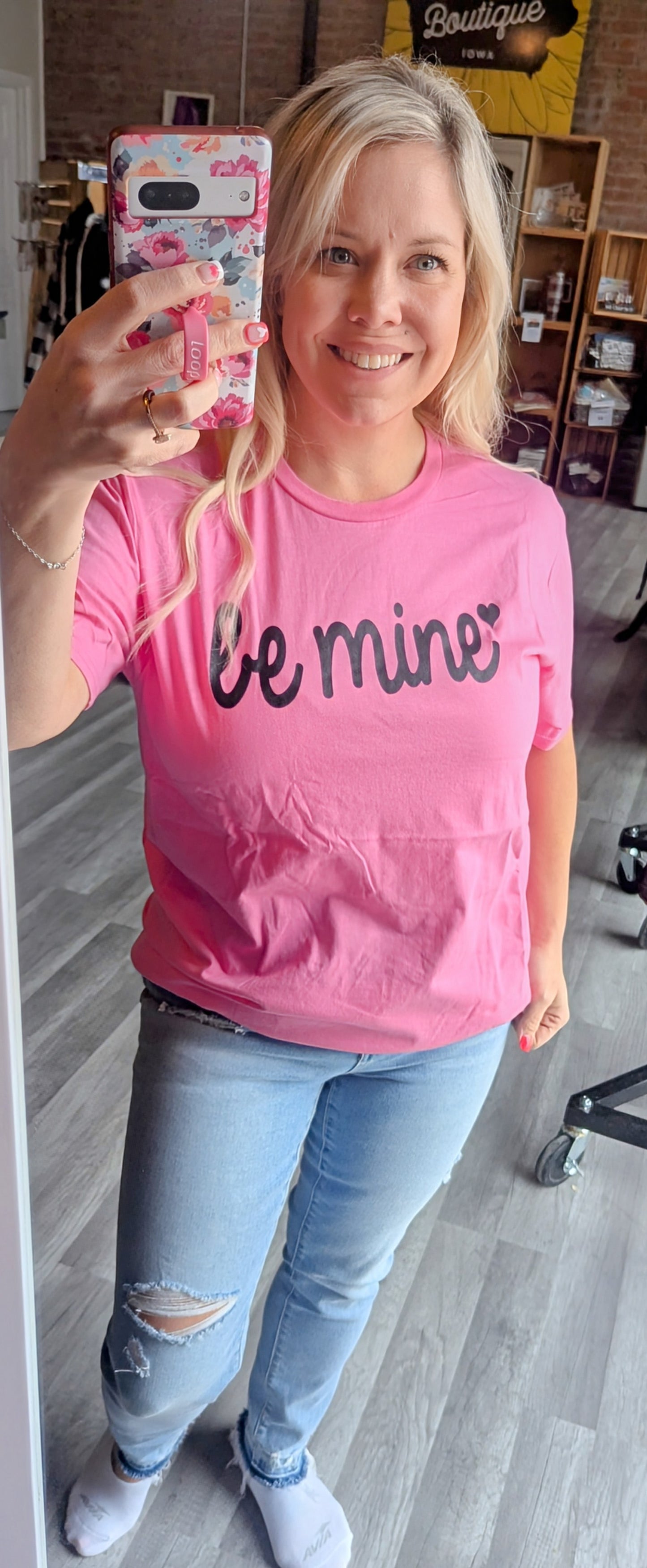 Be Mine Pink Graphic Tee