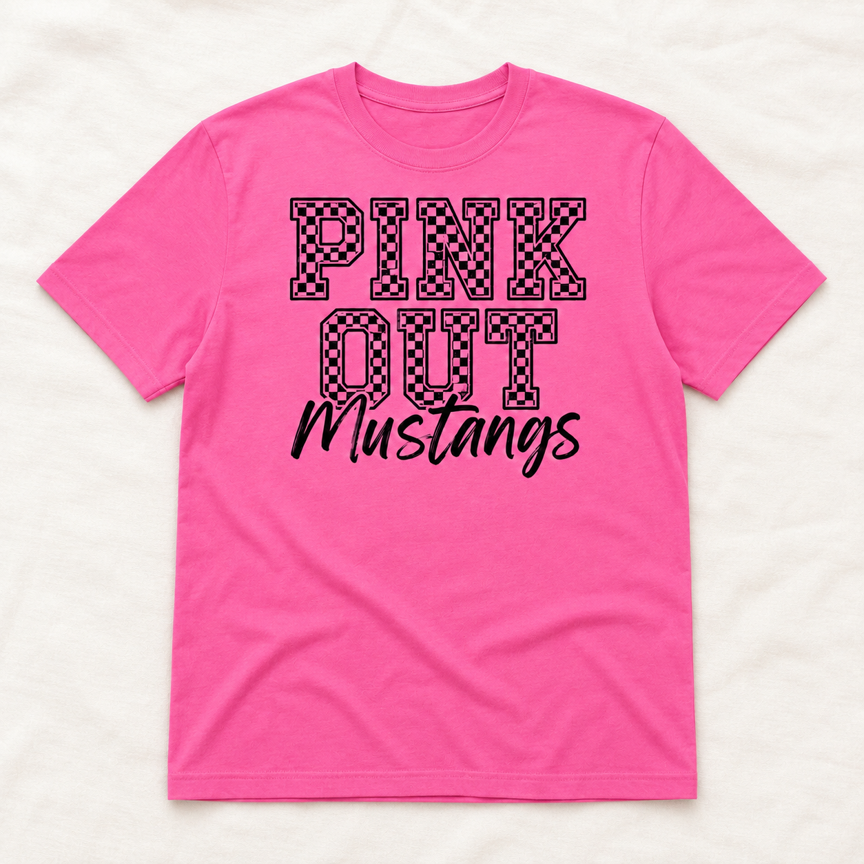 Custom Pink Out Checkered Tee