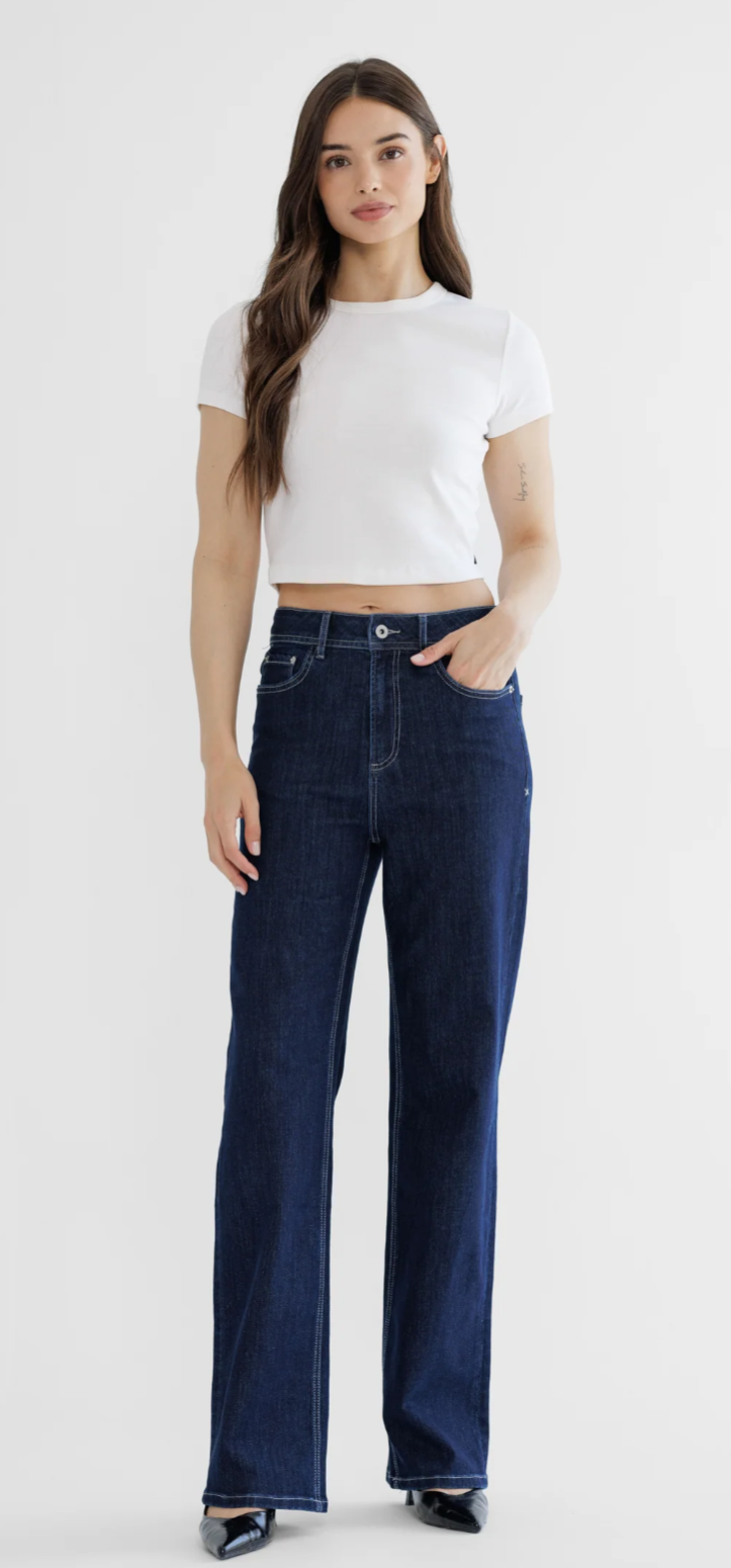 Mica Denim High Rise Straight Leg Loose Fit