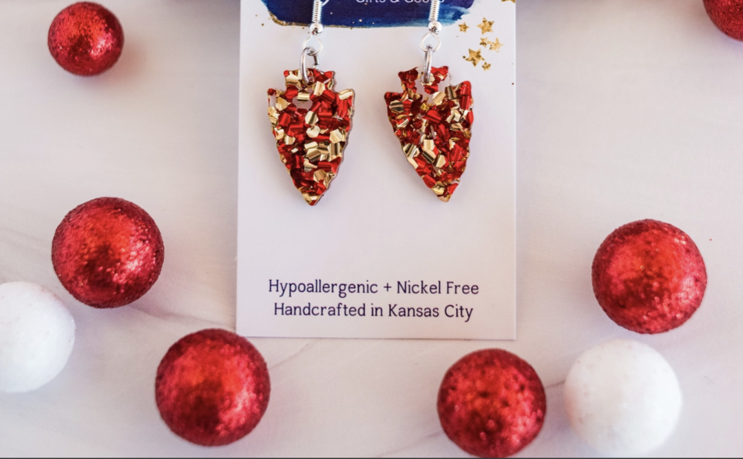 Chunky Glitter Arrowhead Dangles!