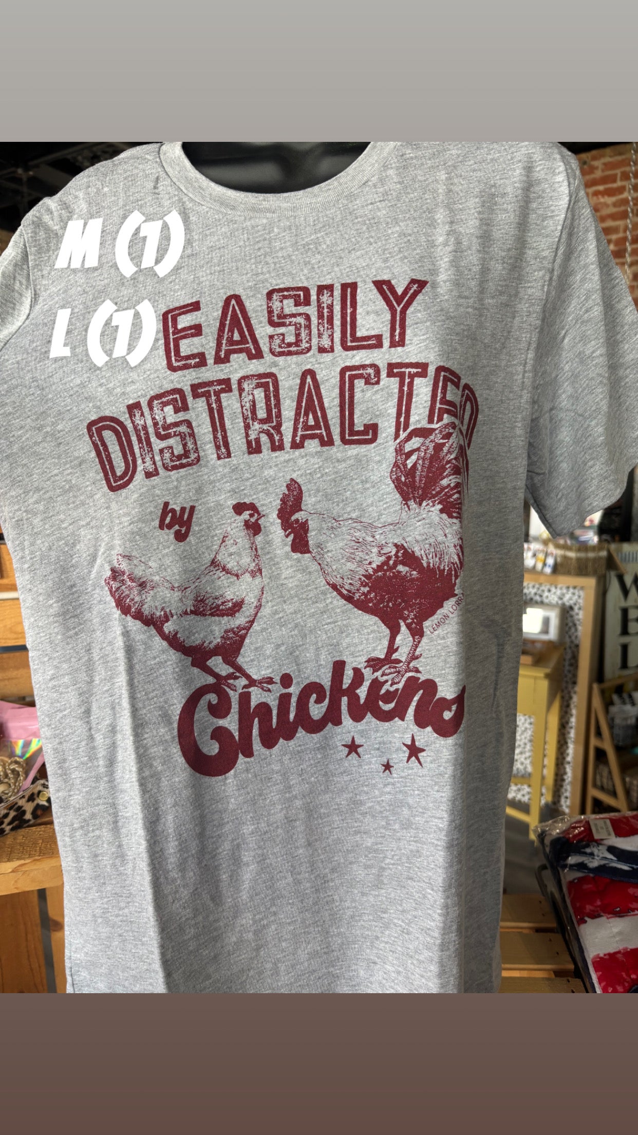 Easily Distracted By Chickens Graphic Tee