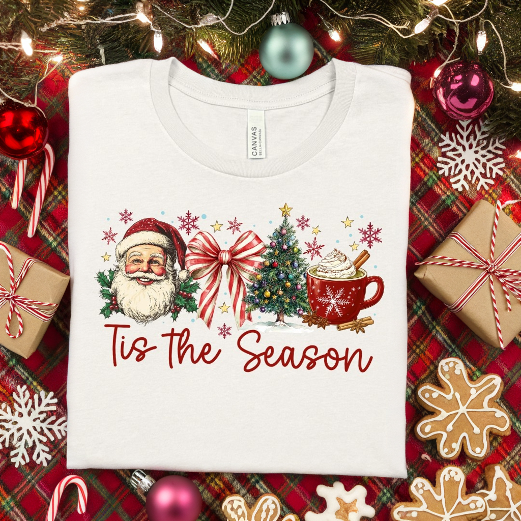 Vintage Santa Scene Graphic Tee D-1069