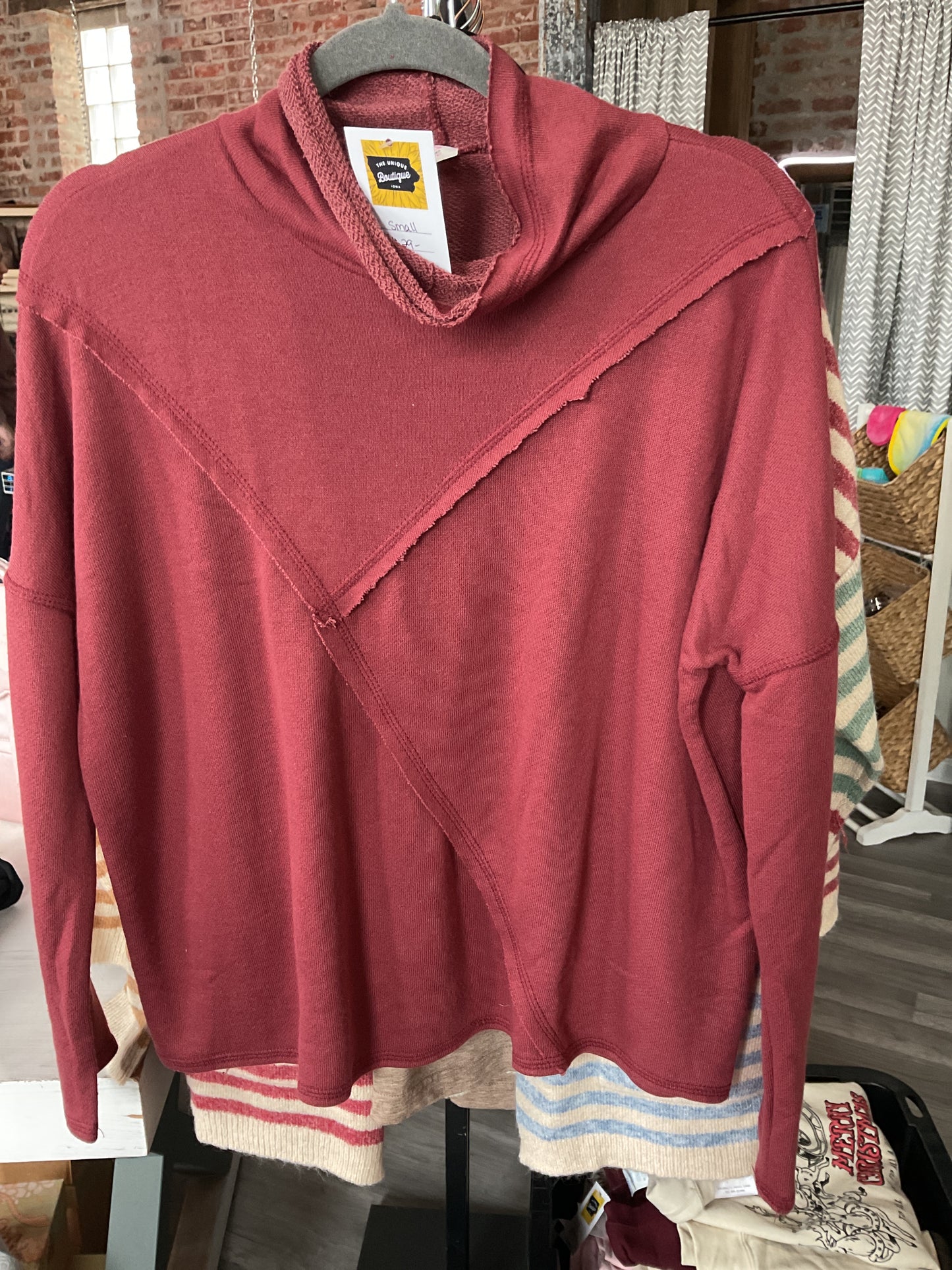 Cowl Neck Sweater (Light WeightSweatshirt Material)