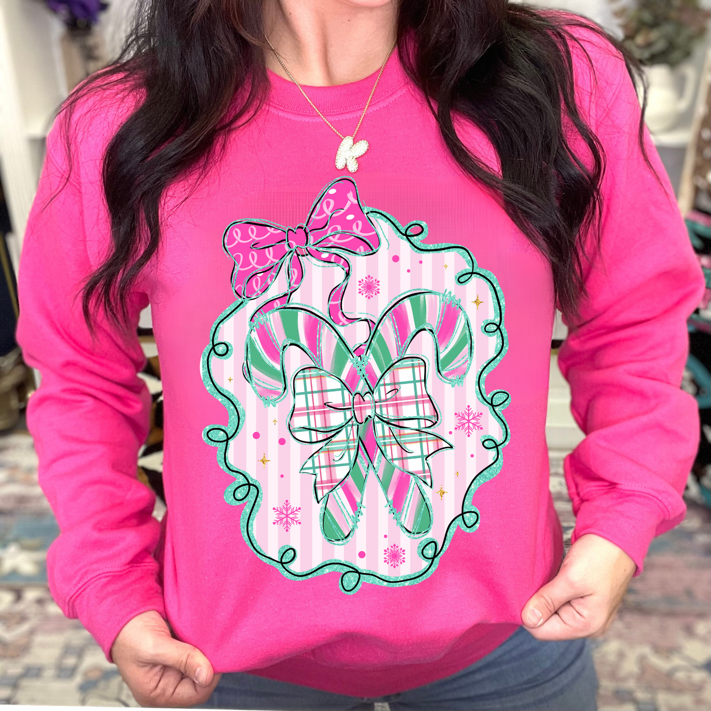 Candy Cane Cutie Graphic Crewneck