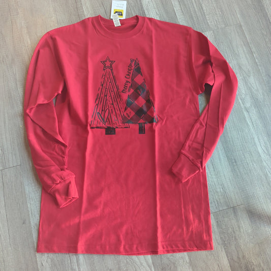 Long Sleeve Merry Christmas Red