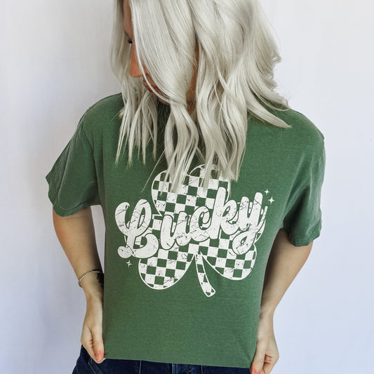 Checker Shamrock Graphic Tee