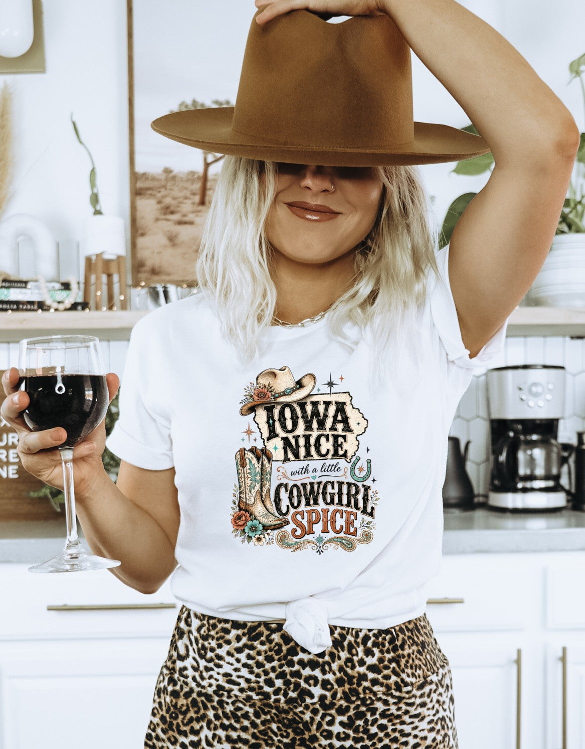 Iowa Nice Cowgirl Spice Bella Canvas Tee