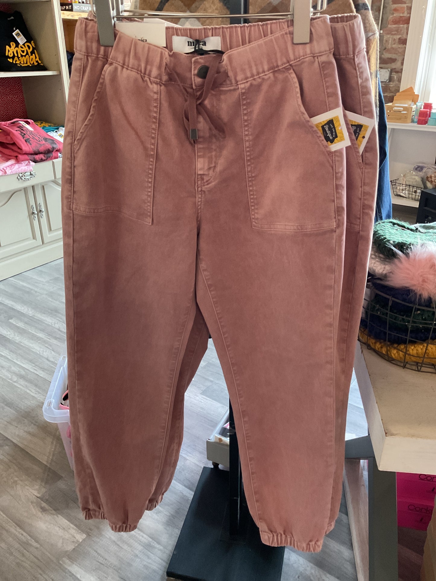 Mica Colored Denim Jogger - Pink In Stock