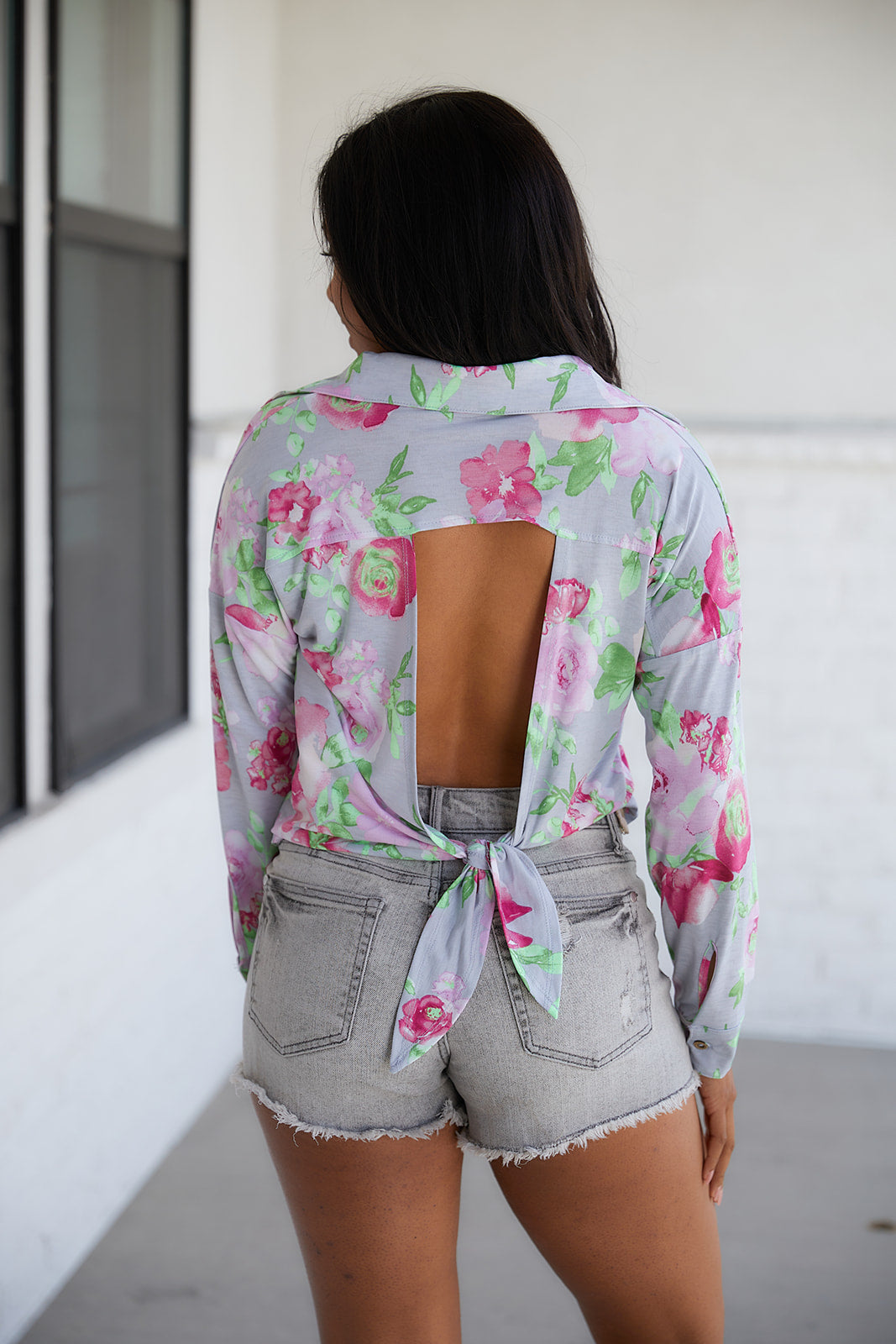 Thinking On It Open Back Floral Top