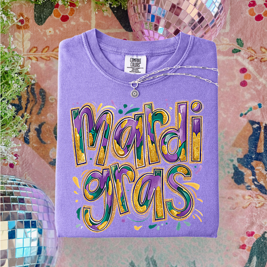 Paint Stroke Mardi Gras Graphic Tee