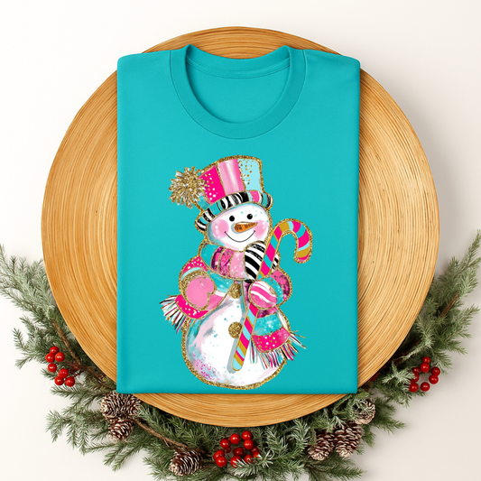 Glitter Snowman Graphic Tee