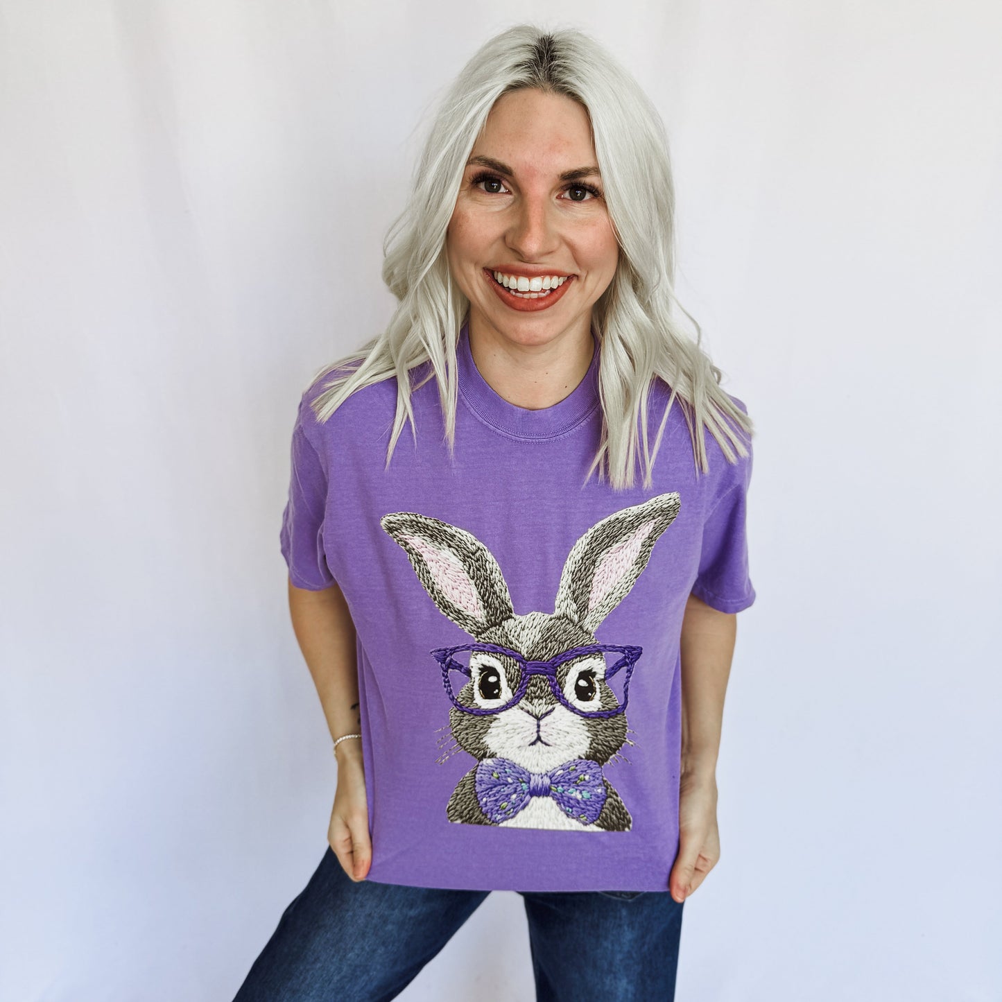 Embroidered Bunny Graphic Tee
