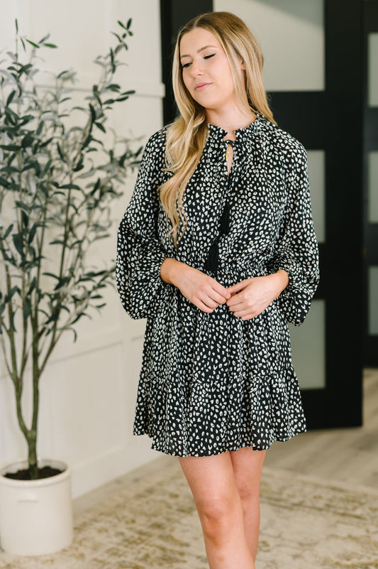 A Cheeky Little Time Tiered Dress in Black