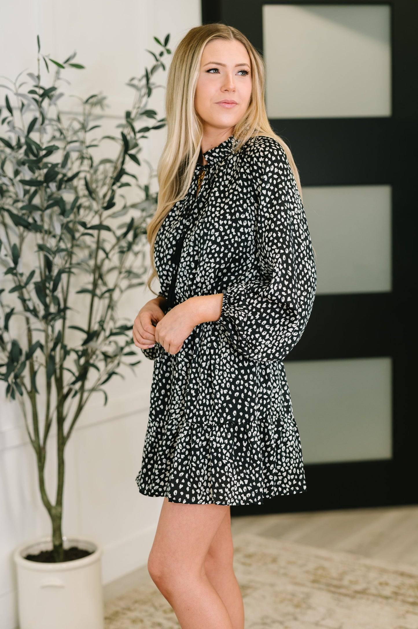 A Cheeky Little Time Tiered Dress in Black