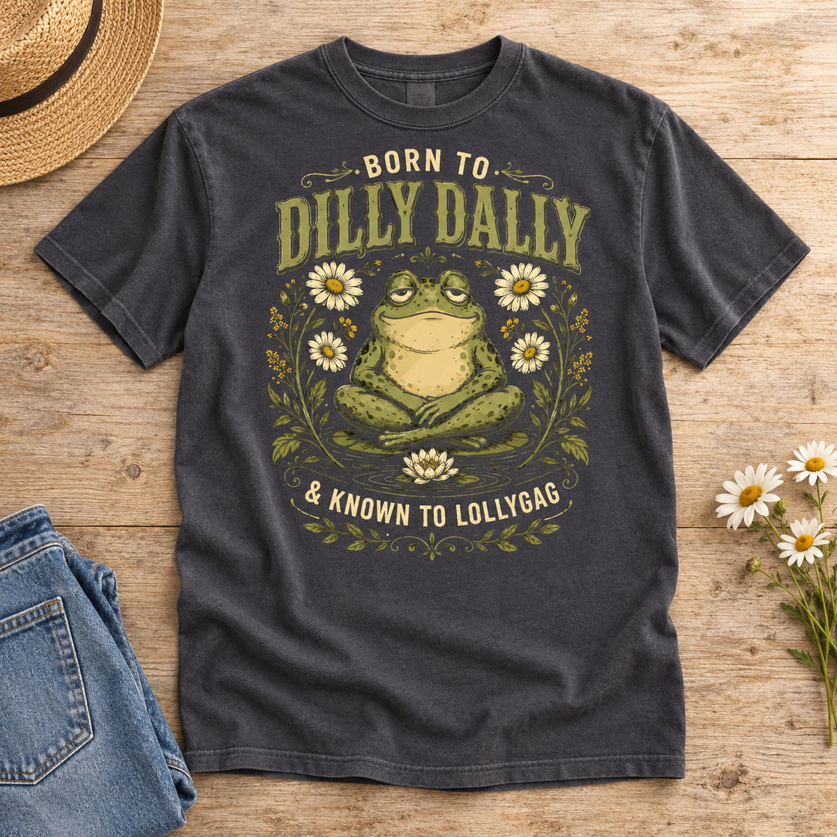 Born to Dilly Dally Frog Tee