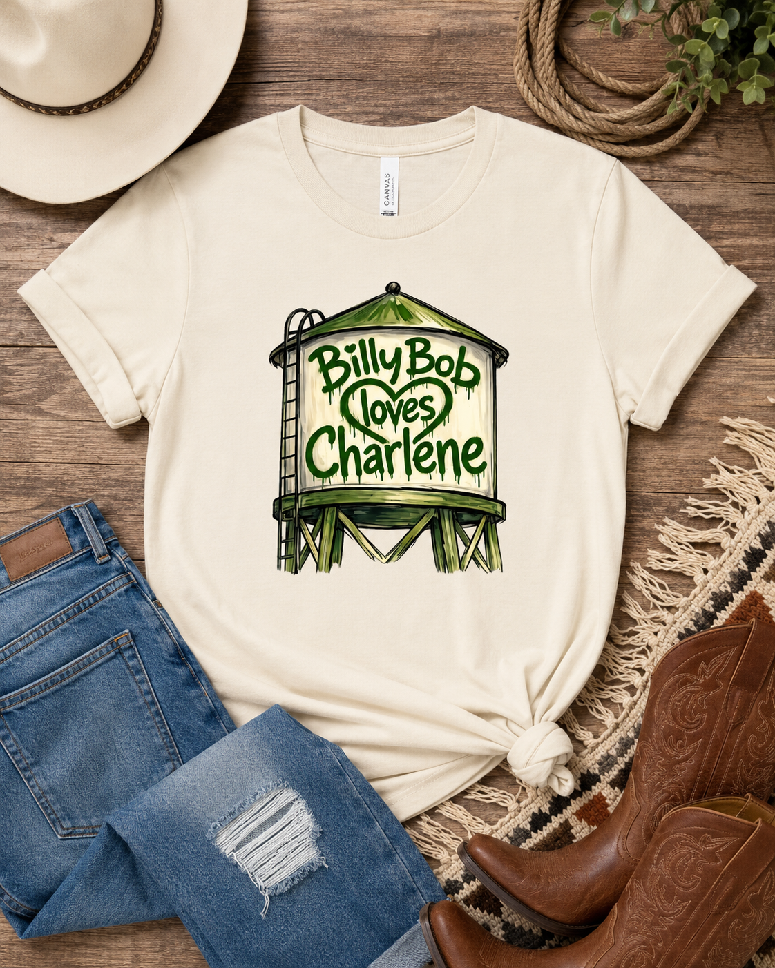 Billy Bob Loves Charlene Bella Canvas Graphic Tee
