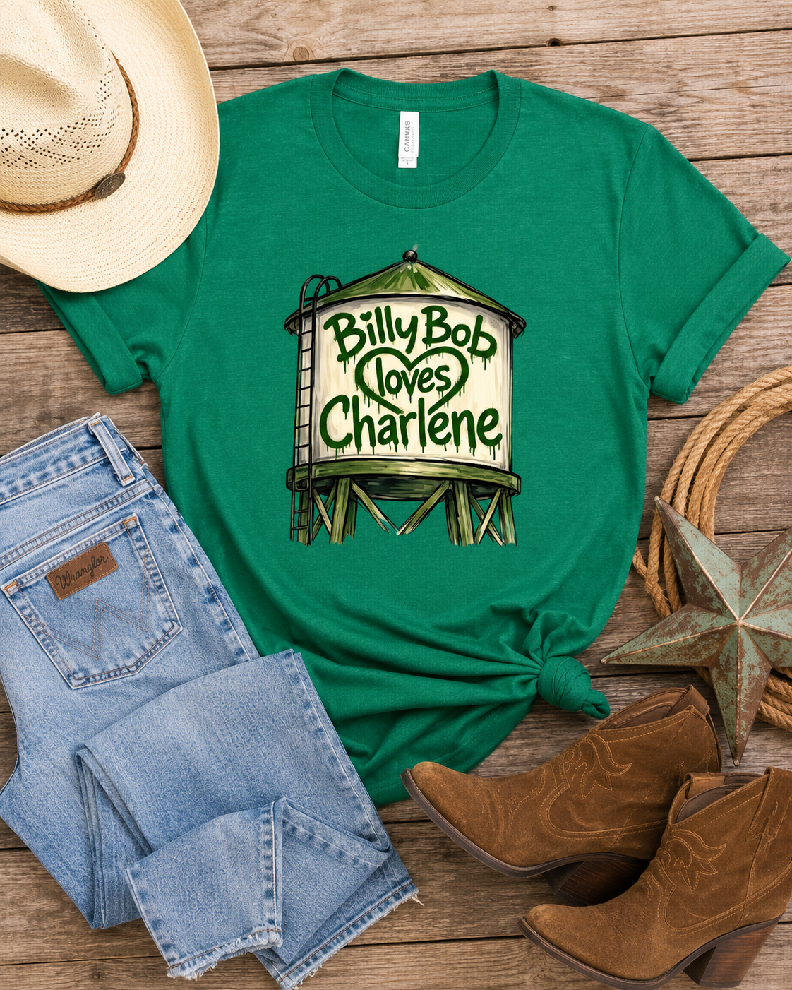 Billy Bob Loves Charlene Bella Canvas Graphic Tee