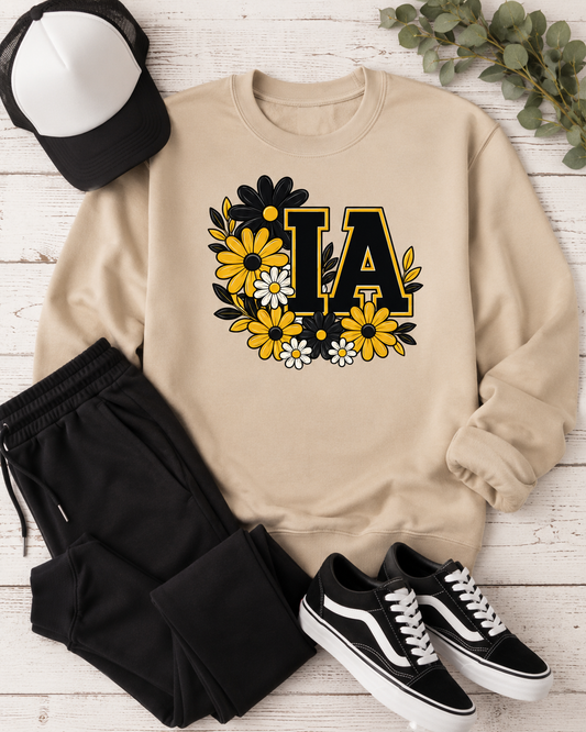 IA Floral Iowa Graphic Crewneck Sweatshirt