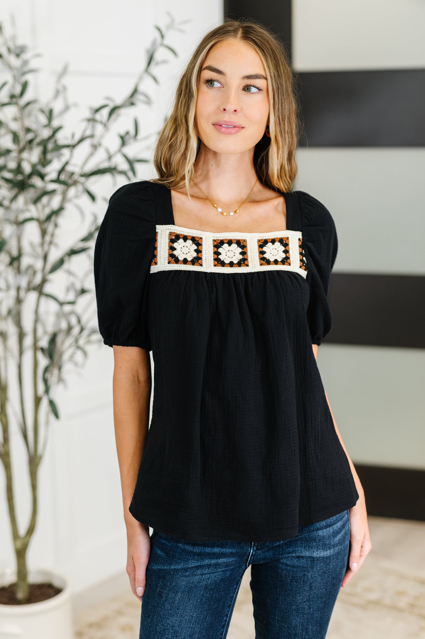 Craft Night Crochet Detail Top