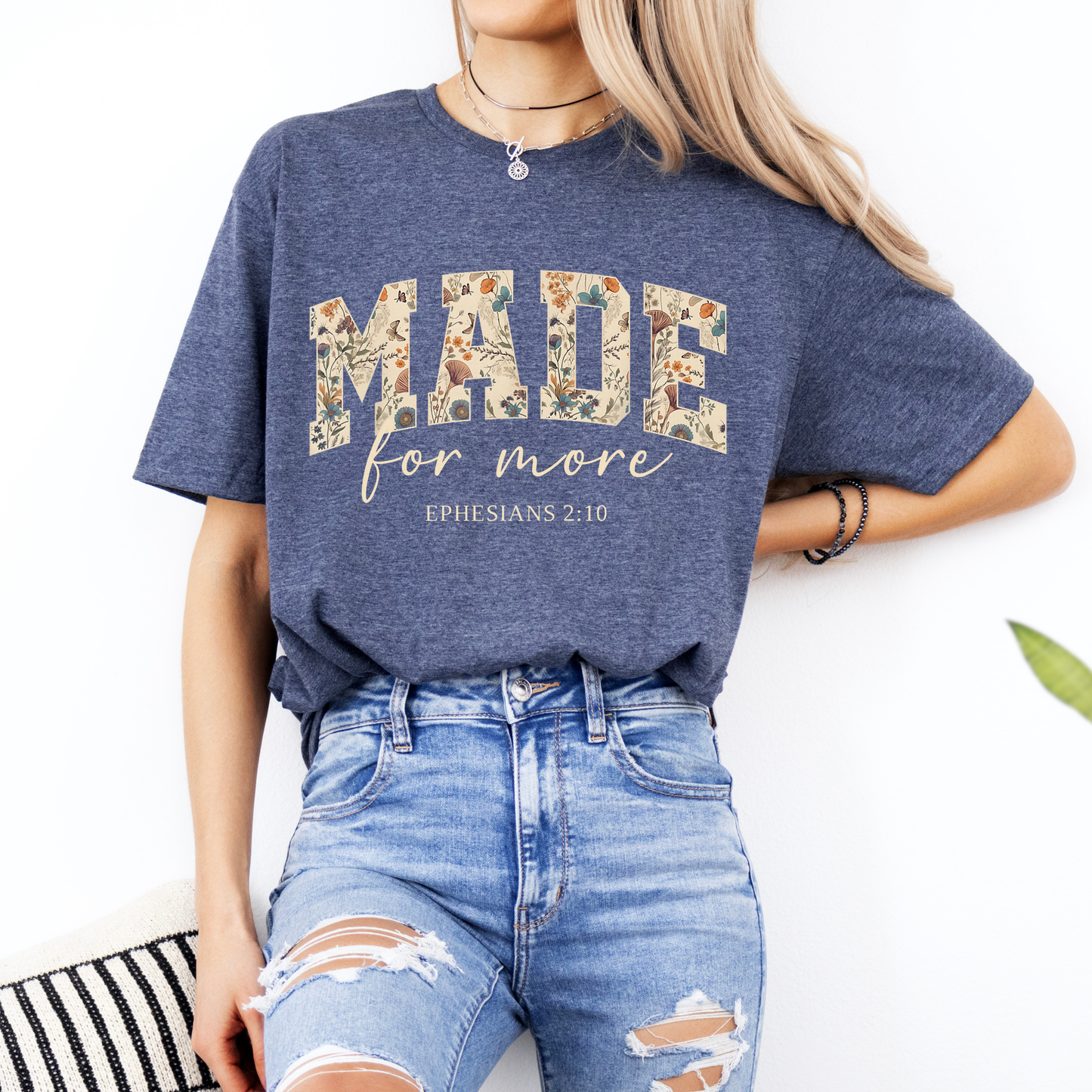 Made For More Graphic Tee Heather Blue D-1032