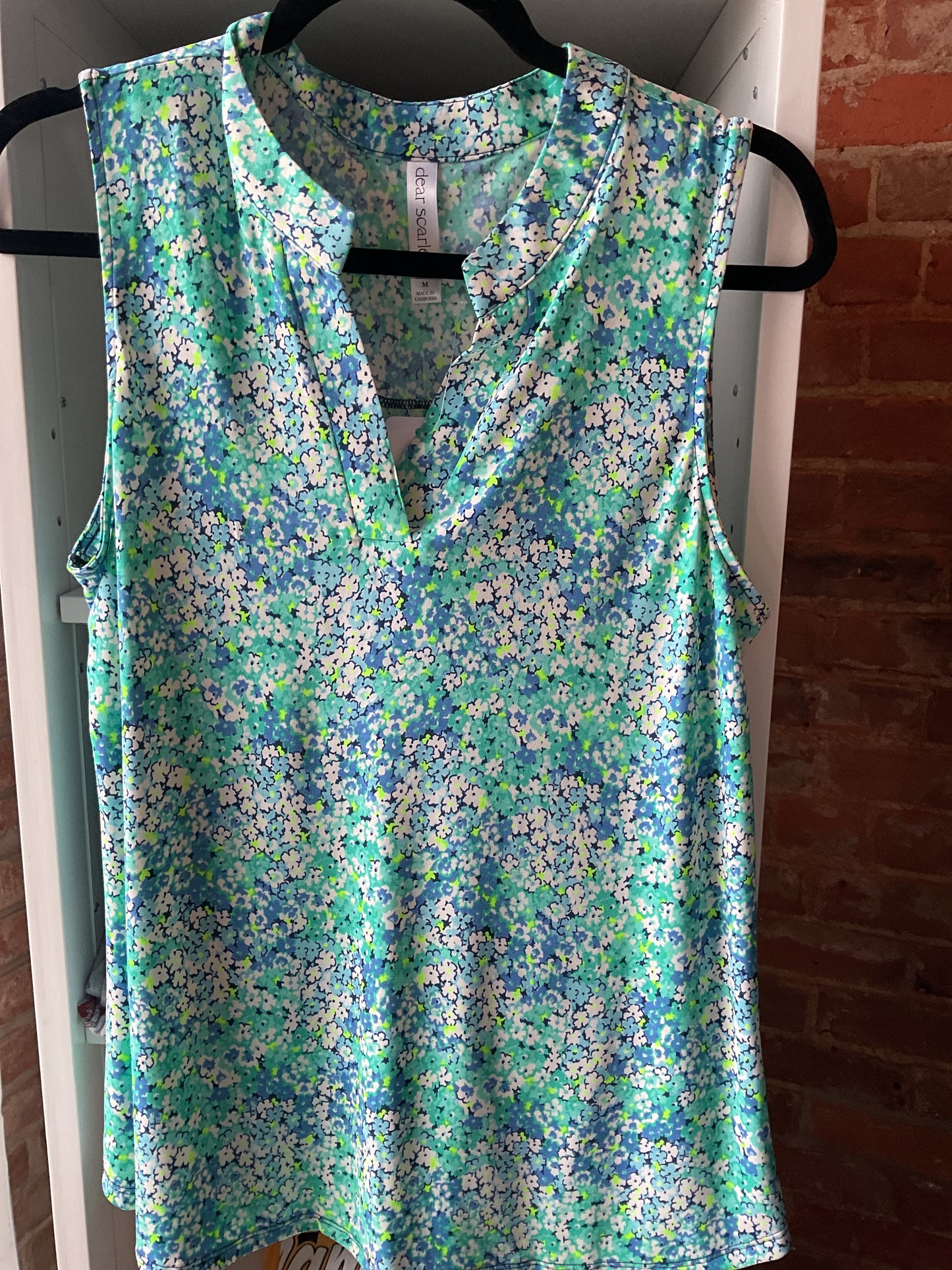 Dear Scarlett Green Itsy Floral Sleeveless