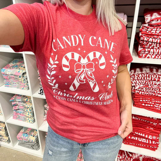 Pre Order - Candy Cane Christmas Club Graphic Tee