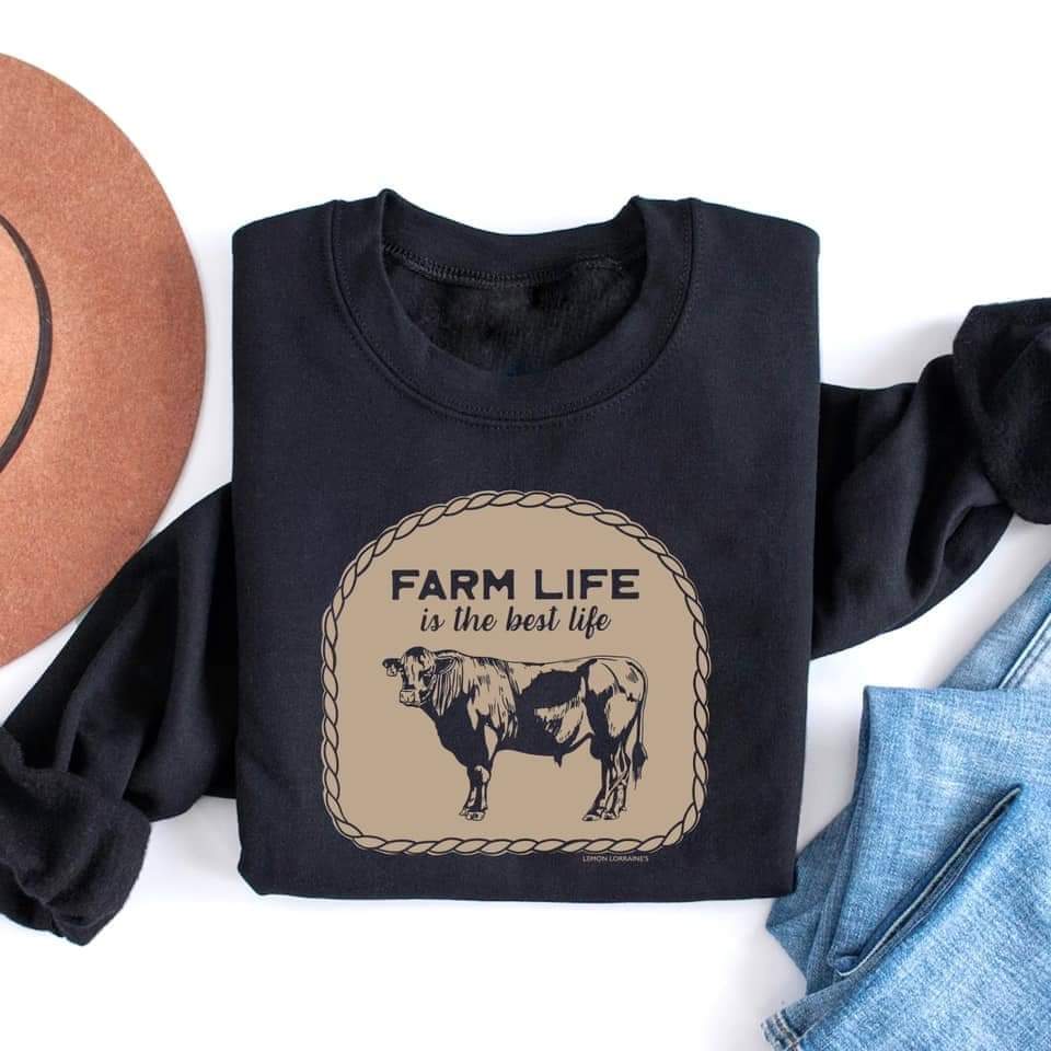 Farm Life is the Best Life Crew Neck Sweatshirt