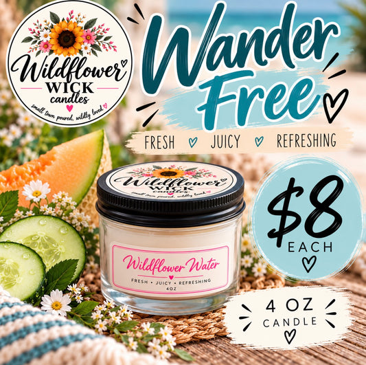 Wildflower Wick 4oz Candle - Wildflower Water