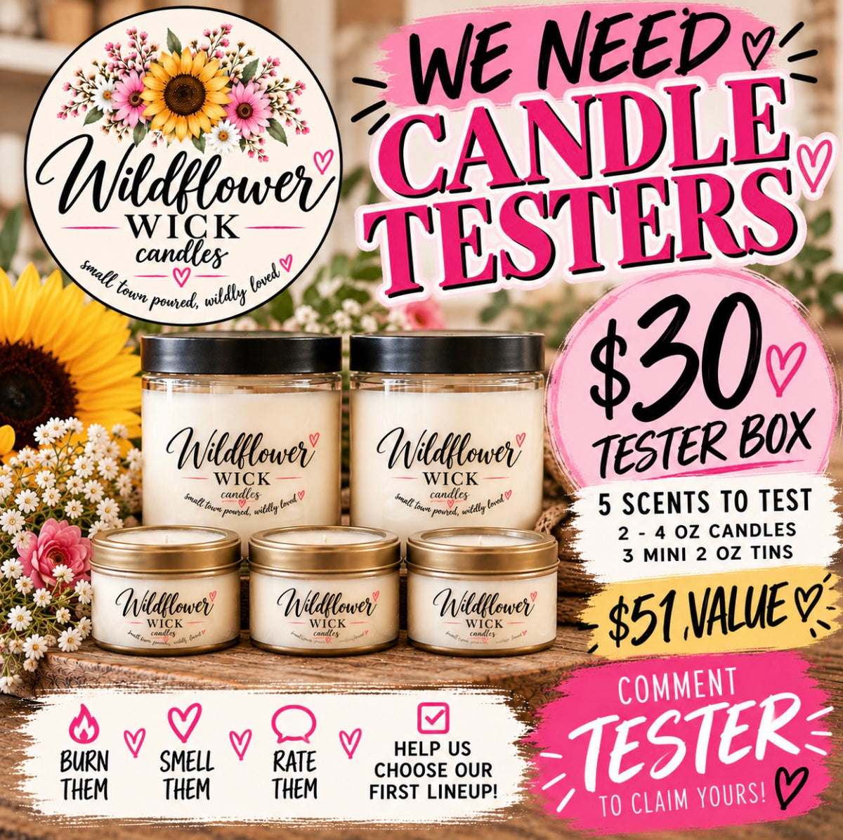 Wildflower Wick Tester Bundle
