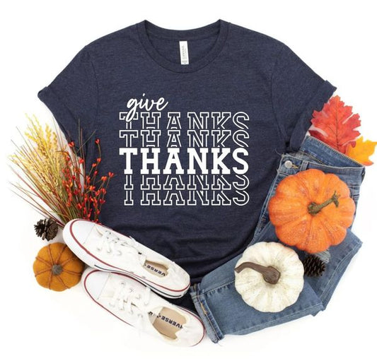 Give Thanks Navy Graphic Tee