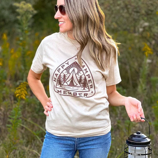 Happy Camper Graphic Tee - Cream - In Store