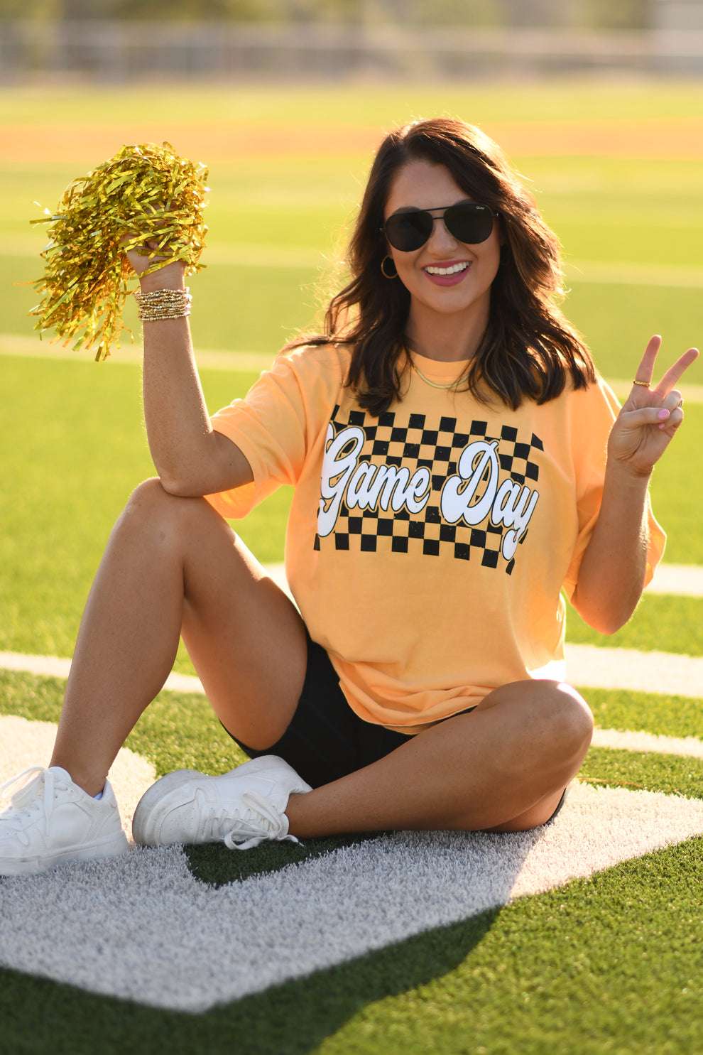 Game Day Puff Ink Checkered Graphic Tee