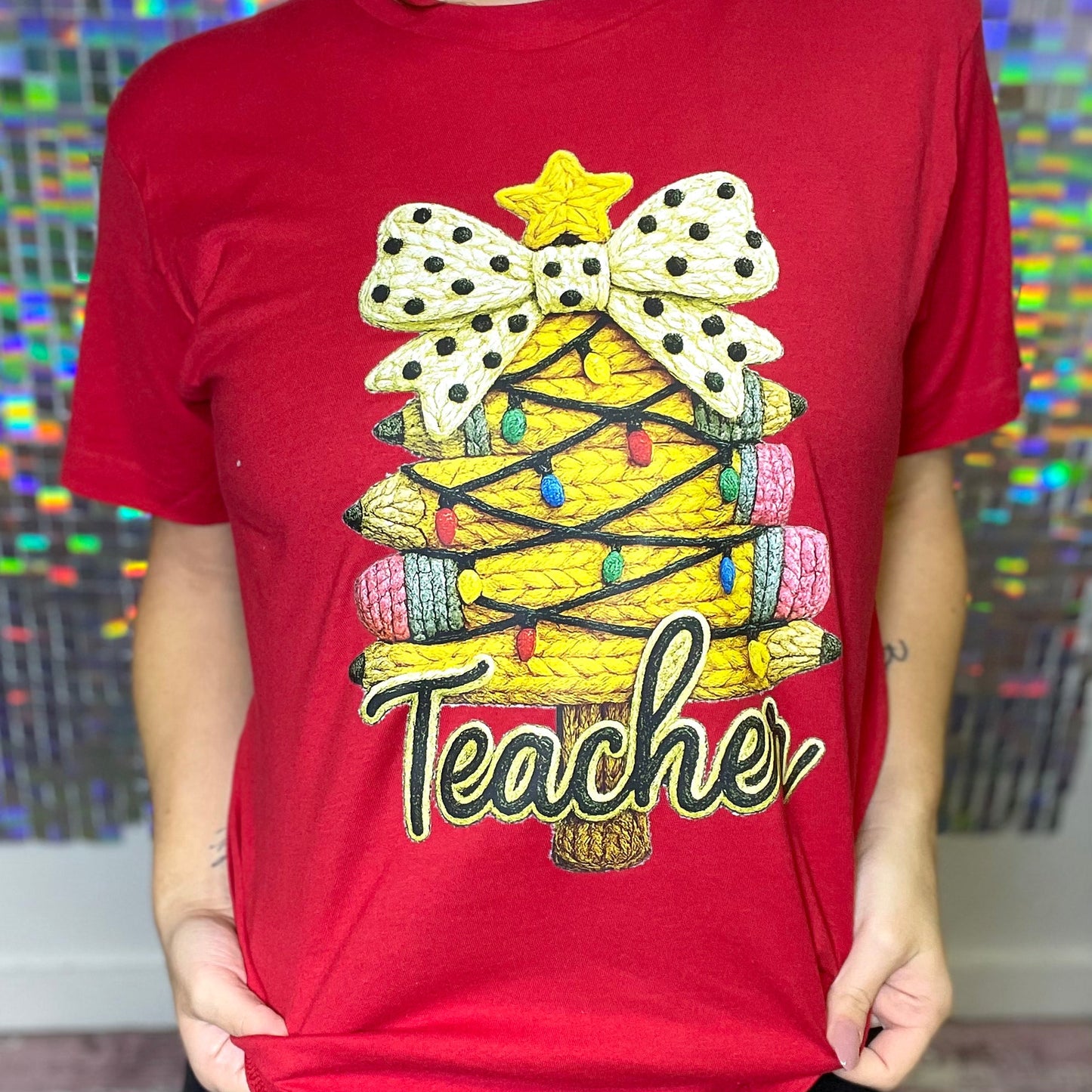 Christmas Teacher Yarn Graphic Tee