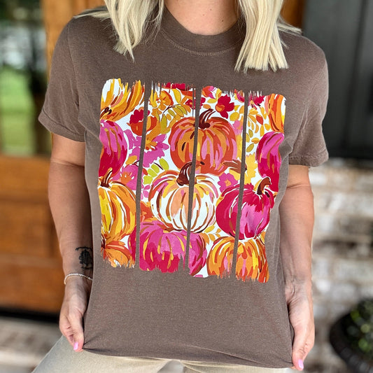 Paint Stroke Pumpkin Graphic Tee D-1059
