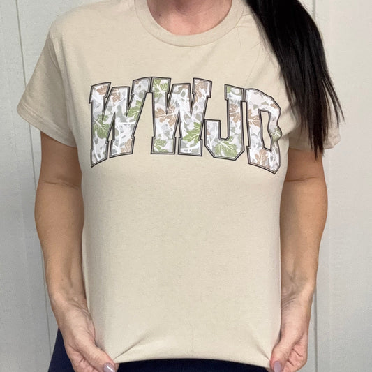 FP Camo WWJD Graphic Tee or Sweatshirt