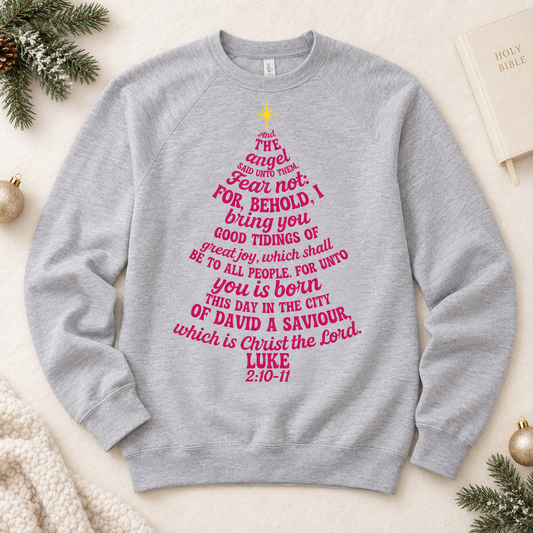Luke 2:10-11 Tree Crewneck