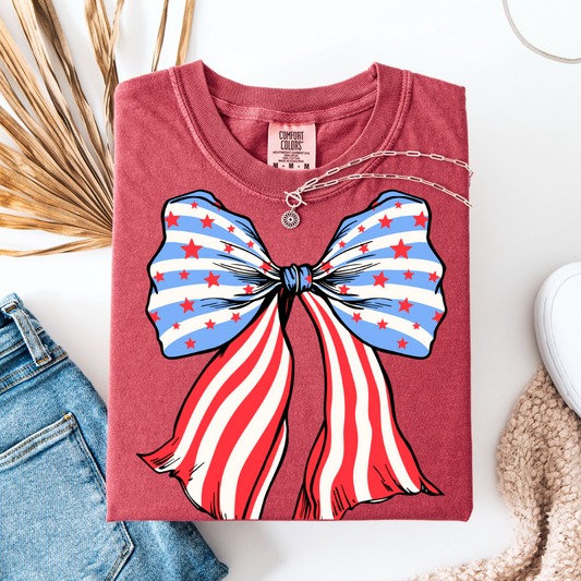 Patriotic Bow Graphic Tee D-1011