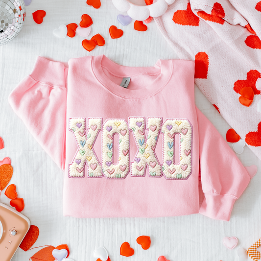 Faux Patch XOXO Pastel Sweatshirt