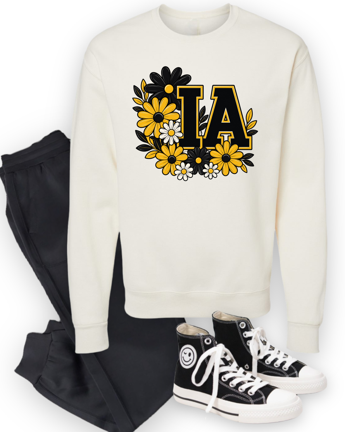 IA Floral Iowa Graphic Crewneck Sweatshirt