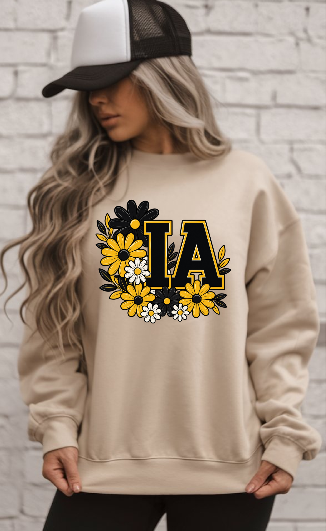 IA Floral Iowa Graphic Crewneck Sweatshirt