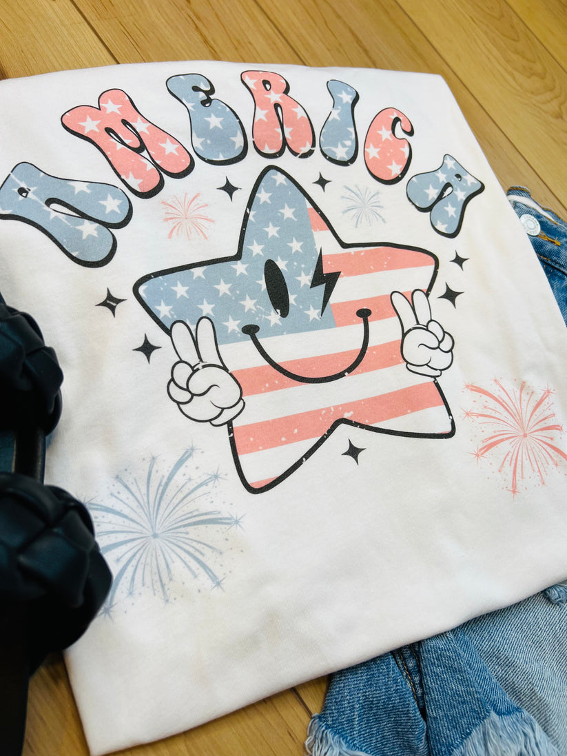 Retro America Star Graphic Tee