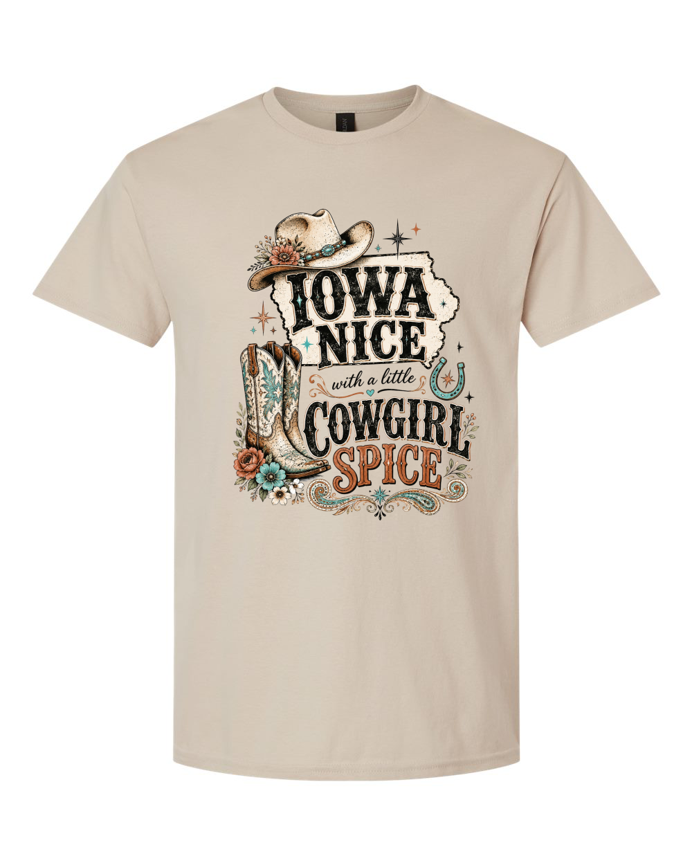 Iowa Nice Cowgirl Spice Bella Canvas Tee