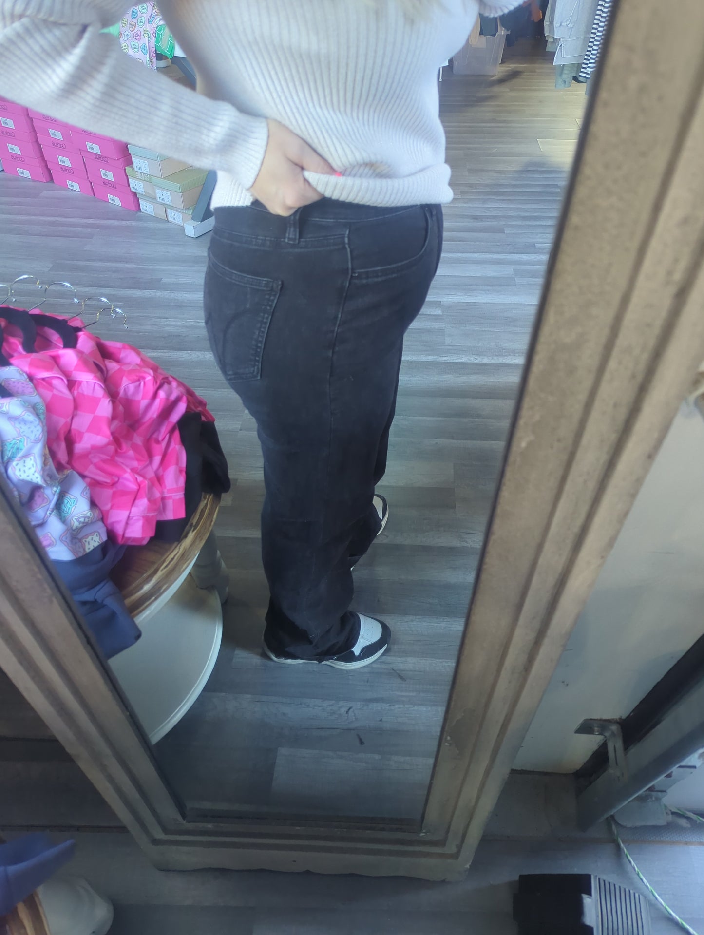 Mica Denim Wide Leg Straight - Black - In Store