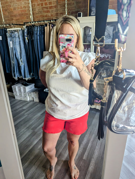 Judy Blue Red Denim Shorts