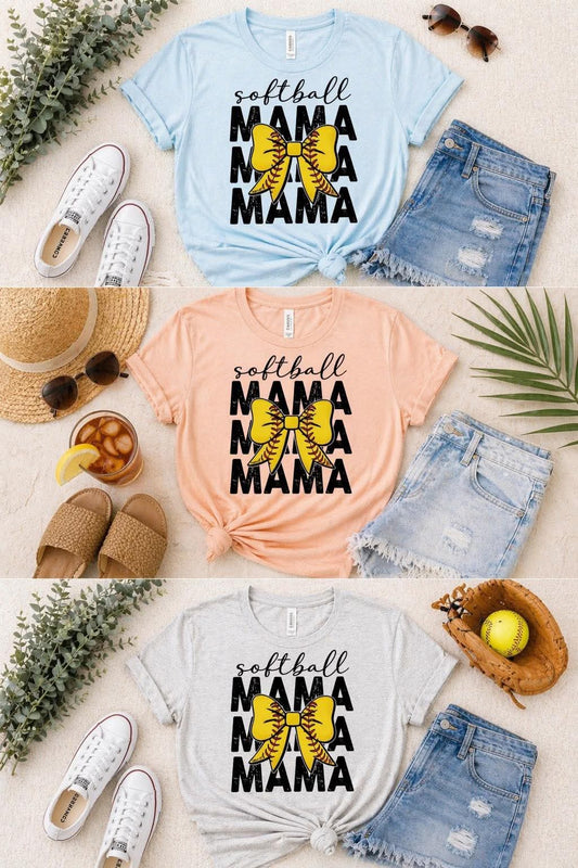 Softball Mama Bow Tee