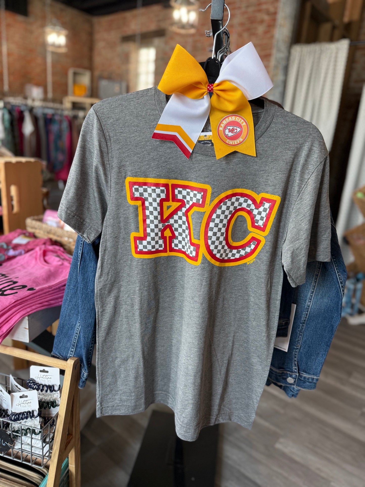 KC Checkered Graphic Tee - Mama Mahomes Collection